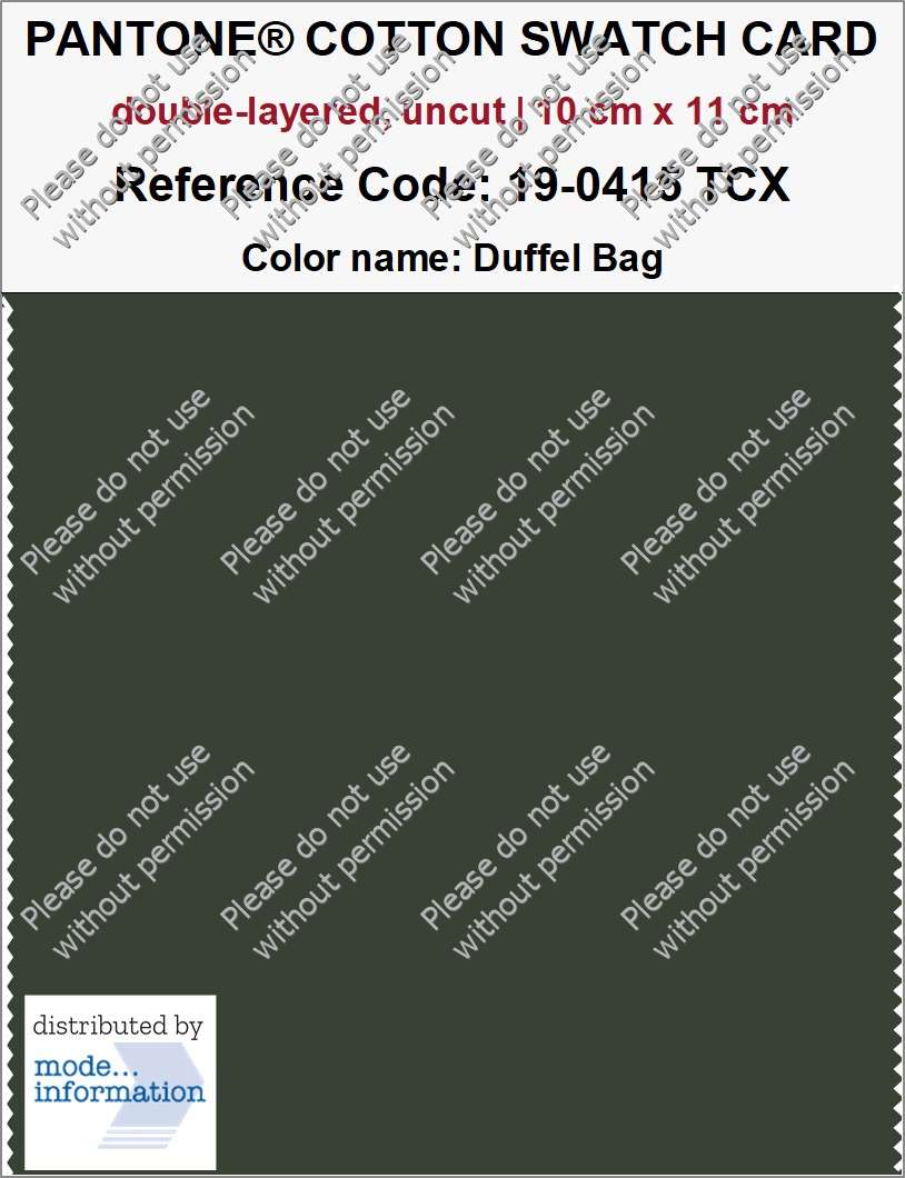 PANTONE COTTON SWATCH CARD 19-0415 TCX Duffel Bag (double-layered, uncut | 10 cm x 11 cm)