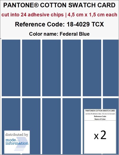 【さわ】2点 PANTONE COTTON SWATCH CARD 18-4029 TCX Federal Blue (cut into 24 adh…