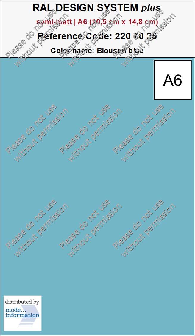 RAL DESIGN SYSTEM plus 220 70 25 Blouson blue (A6 (10,5 cm x 14,8 cm))