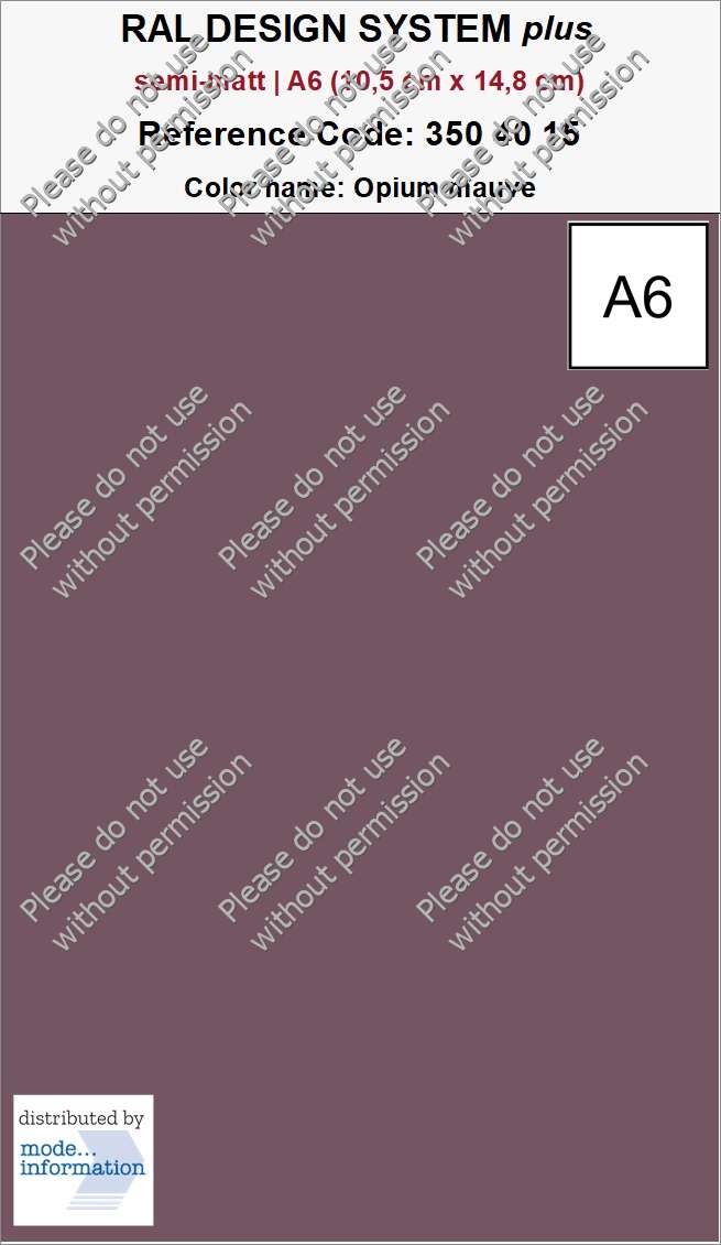 RAL DESIGN SYSTEM plus 350 40 15 Opium mauve (A6 (10,5 cm x 14,8 cm))